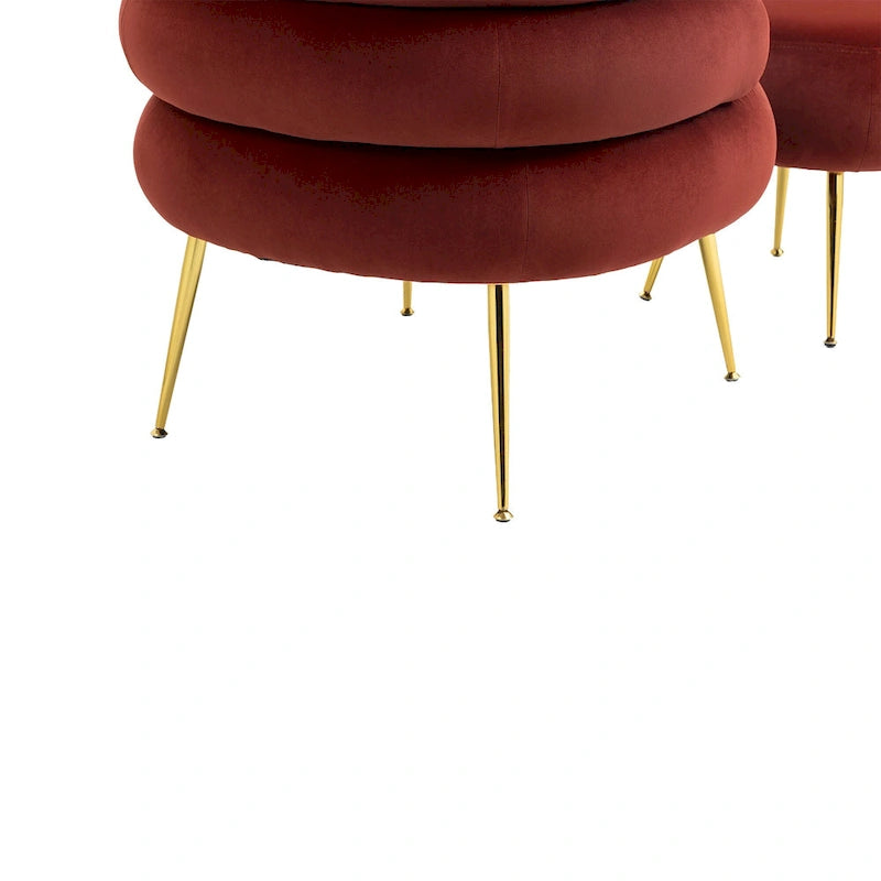 Fauteuil moderne rouge vin de 74 cm (29,1 pouces) avec repose-pieds