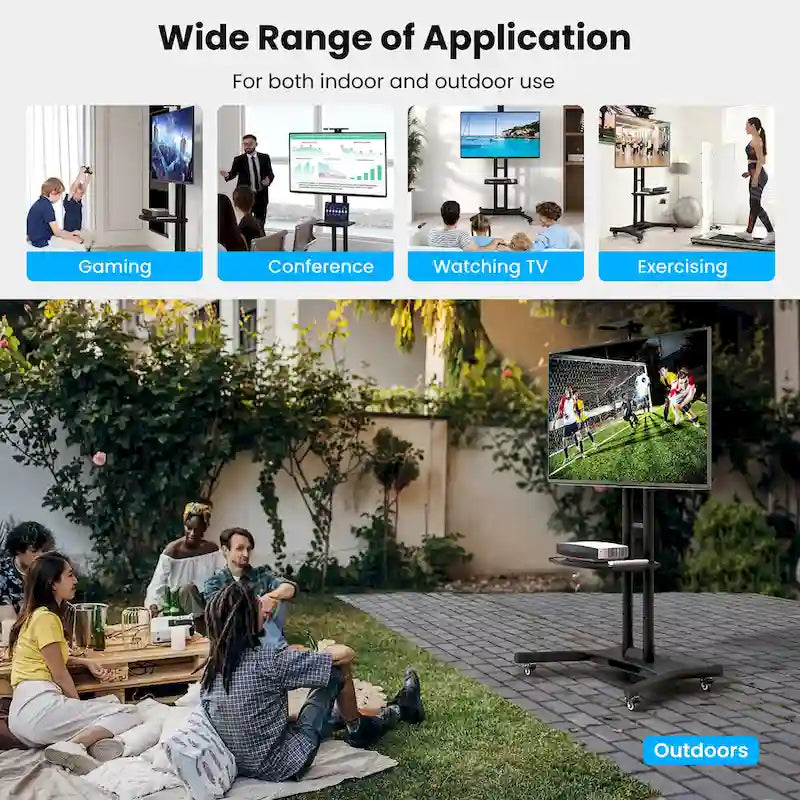 Support mobile Gymax pour téléviseurs à écran plat LCD/LED de 32 à 82 pouces (jusqu'à 132 pouces).