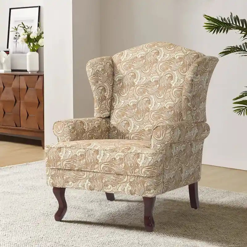 Fauteuil d'appoint capitonné à oreilles de style moderne du milieu du siècle