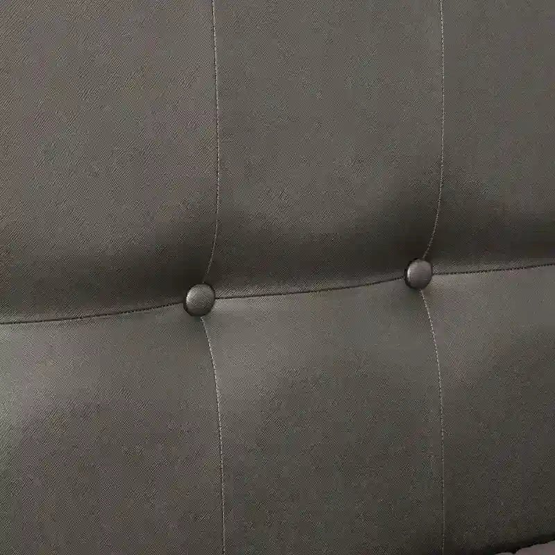 Lit Derc moderne en bois massif capitonné avec panneau rembourré et éclairage LED, par Furniture of America