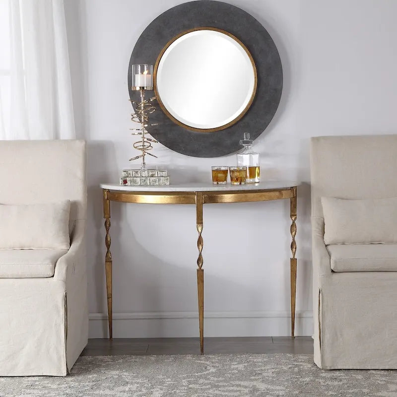 Table console demi-lune Uttermost Imelda Gold