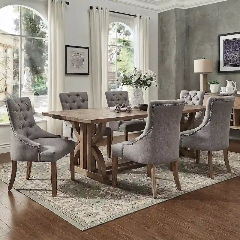 Ensemble de salle à manger 7 pièces en bois recyclé Paloma Farmhouse par iNSPIRE Q Artisan