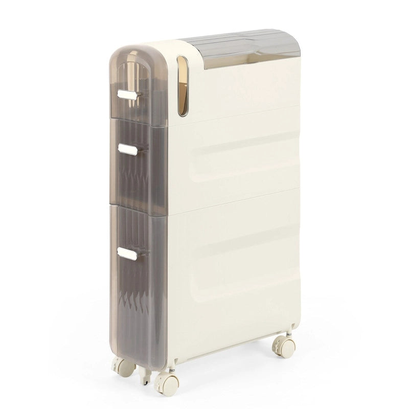 Armoire de rangement pour papier toilette à côté des toilettes, idéale pour les petites salles de bain.