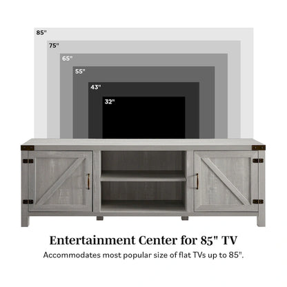 Meuble TV Middlebrook Firebranch 70 pouces à portes de grange
