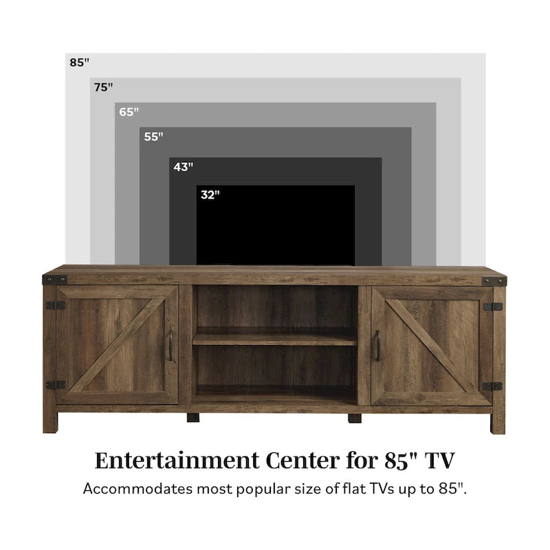 Meuble TV Middlebrook Firebranch 70 pouces à portes de grange