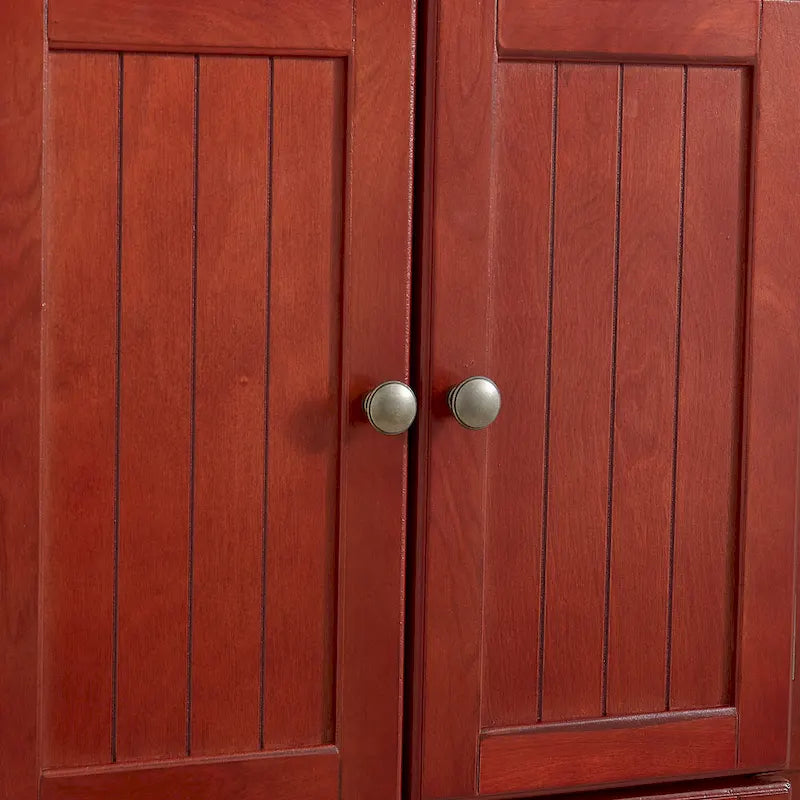 Armoire de rangement d'angle de cuisine de style campagnard à 4 niveaux et 72 pouces, avec 8 portes, haute armoire de rangement et étagères réglables