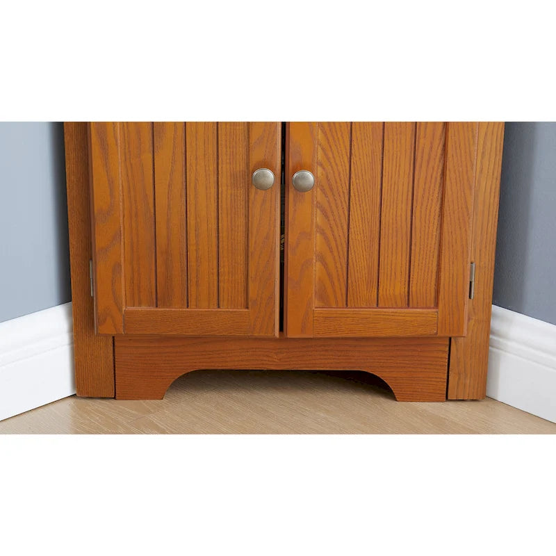 Armoire de rangement d'angle de cuisine de style campagnard à 4 niveaux et 72 pouces, avec 8 portes, haute armoire de rangement et étagères réglables