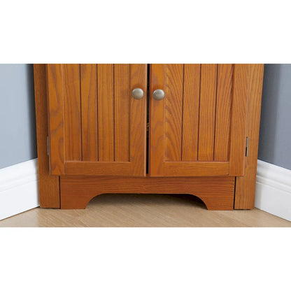 Armoire de rangement d'angle de cuisine de style campagnard à 4 niveaux et 72 pouces, avec 8 portes, haute armoire de rangement et étagères réglables