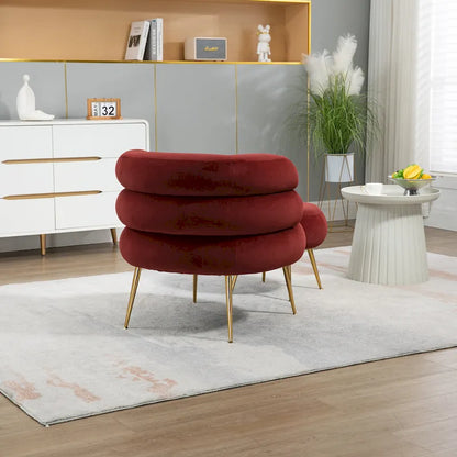 Fauteuil moderne rouge vin de 74 cm (29,1 pouces) avec repose-pieds