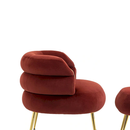 Fauteuil moderne rouge vin de 74 cm (29,1 pouces) avec repose-pieds