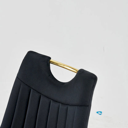Chaises de salle à manger sans accoudoirs Gold+Black 23.22 avec élégants pieds dorés (lot de 4)