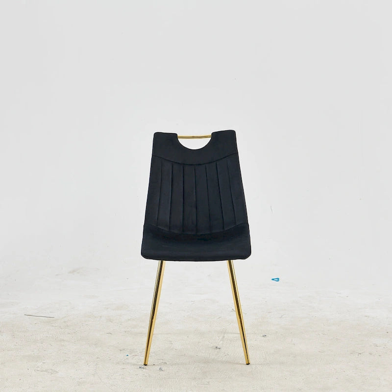 Chaises de salle à manger sans accoudoirs Gold+Black 23.22 avec élégants pieds dorés (lot de 4)