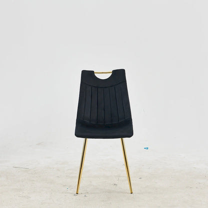 Chaises de salle à manger sans accoudoirs Gold+Black 23.22 avec élégants pieds dorés (lot de 4)