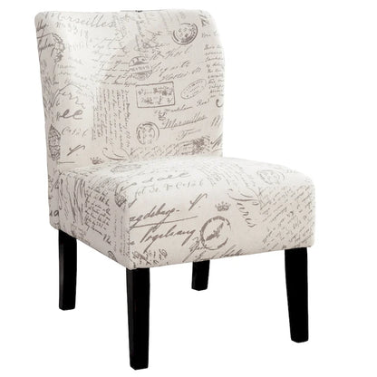 Fauteuil d'appoint blanc rembourré 29,13 avec pieds en bois