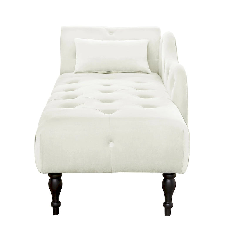 Chaise longue capitonnée en velours 60,6 cm avec clous décoratifs