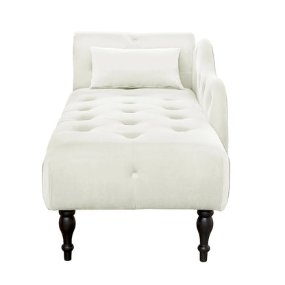 Chaise longue capitonnée en velours 60,6 cm avec clous décoratifs