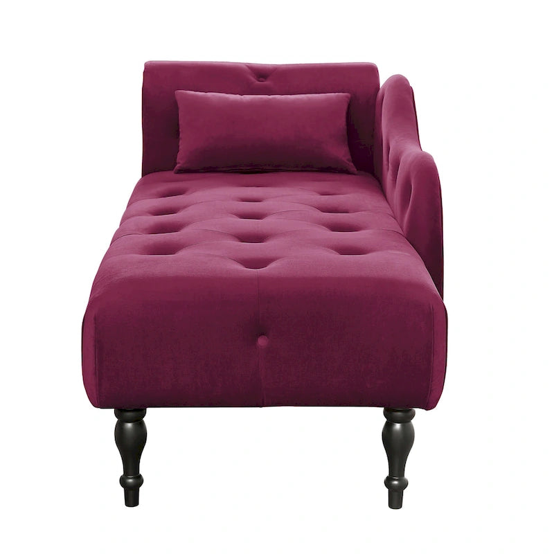 Chaise longue capitonnée en velours 60,6 cm avec clous décoratifs