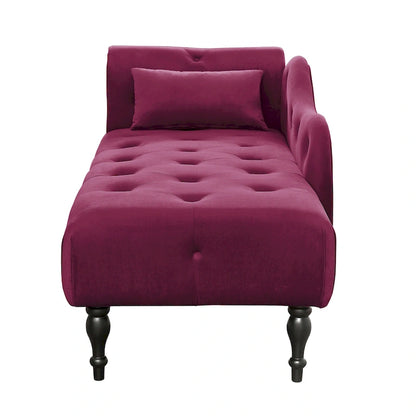 Chaise longue capitonnée en velours 60,6 cm avec clous décoratifs