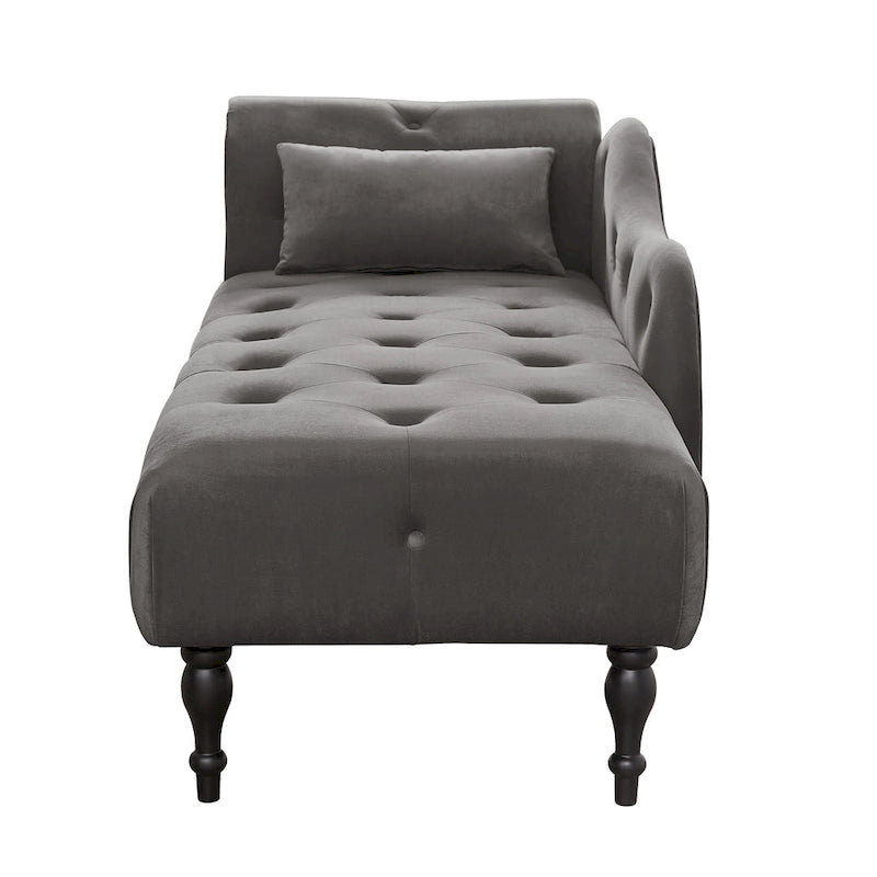 Chaise longue capitonnée en velours 60,6 cm avec clous décoratifs