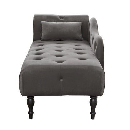Chaise longue capitonnée en velours 60,6 cm avec clous décoratifs