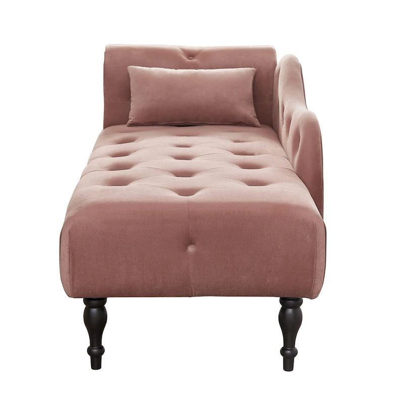 Chaise longue capitonnée en velours 60,6 cm avec clous décoratifs