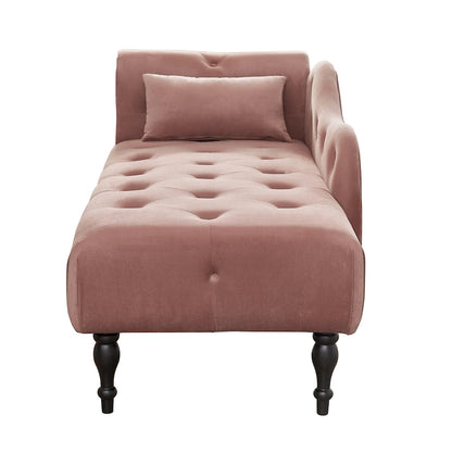 Chaise longue capitonnée en velours 60,6 cm avec clous décoratifs
