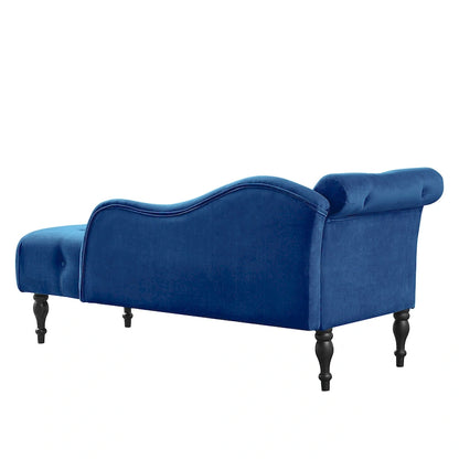 Chaise longue capitonnée en velours 60,6 cm avec clous décoratifs
