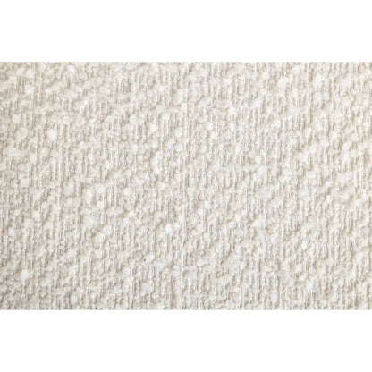 Fauteuil tonneau 31 bouclé blanc crème avec base pivotante