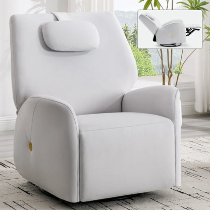 Fauteuil inclinable électrique pivotant et à bascule avec coussin de soutien lombaire et cervical, angle de rotation maximal de 270°, ports USB et Type-C