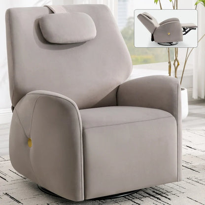Fauteuil inclinable électrique pivotant et à bascule avec coussin de soutien lombaire et cervical, angle de rotation maximal de 270°, ports USB et Type-C