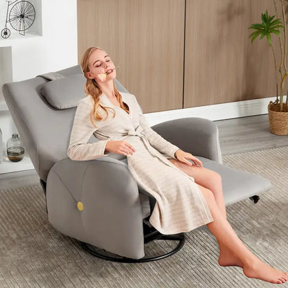 Fauteuil inclinable électrique pivotant et à bascule avec coussin de soutien lombaire et cervical, angle de rotation maximal de 270°, ports USB et Type-C