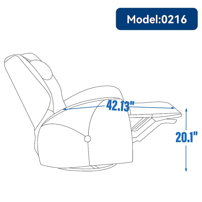 Fauteuil inclinable électrique pivotant et à bascule avec coussin de soutien lombaire et cervical, angle de rotation maximal de 270°, ports USB et Type-C