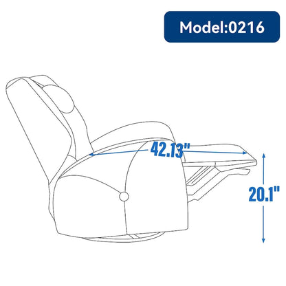 Fauteuil inclinable électrique pivotant et à bascule avec coussin de soutien lombaire et cervical, angle de rotation maximal de 270°, ports USB et Type-C