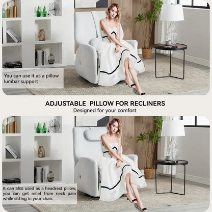 Fauteuil inclinable électrique pivotant et à bascule avec coussin de soutien lombaire et cervical, angle de rotation maximal de 270°, ports USB et Type-C