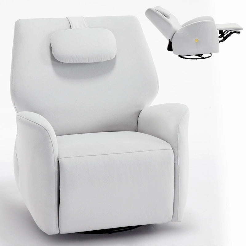Fauteuil inclinable électrique pivotant et à bascule avec coussin de soutien lombaire et cervical, angle de rotation maximal de 270°, ports USB et Type-C