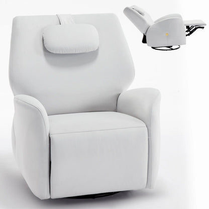 Fauteuil inclinable électrique pivotant et à bascule avec coussin de soutien lombaire et cervical, angle de rotation maximal de 270°, ports USB et Type-C