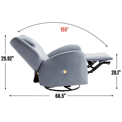 Fauteuil inclinable électrique pivotant et à bascule avec coussin de soutien lombaire et cervical, angle de rotation maximal de 270°, ports USB et Type-C
