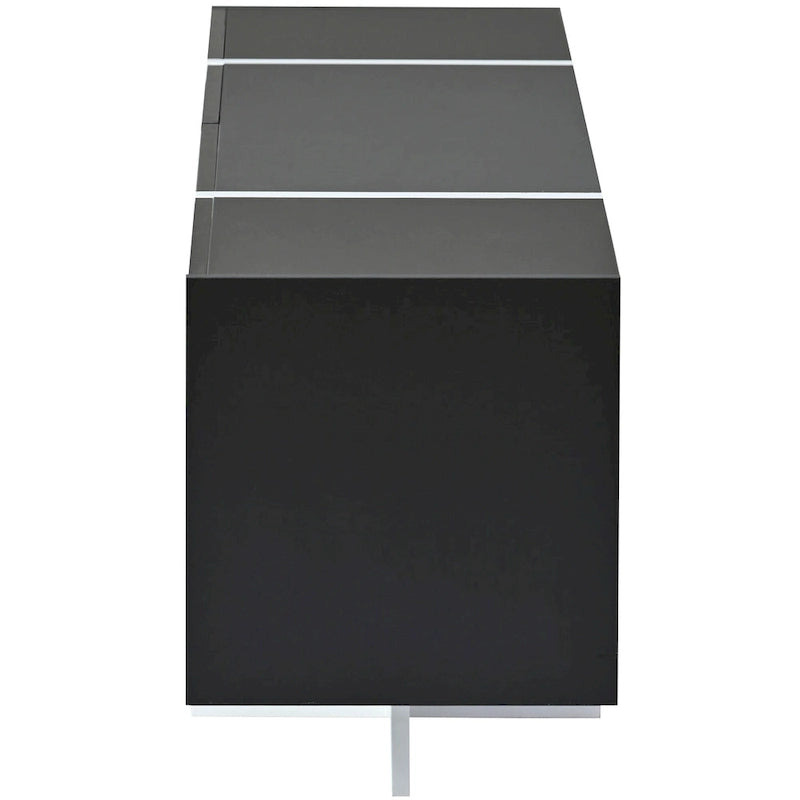 Meuble TV noir brillant 74,8 cm avec tiroirs pour téléviseurs de 80 pouces