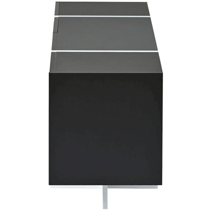 Meuble TV noir brillant 74,8 cm avec tiroirs pour téléviseurs de 80 pouces