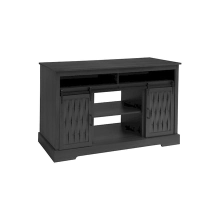 Meuble TV avec cheminée électrique et portes coulissantes de style grange (58.03) pour téléviseurs jusqu'à 65 pouces