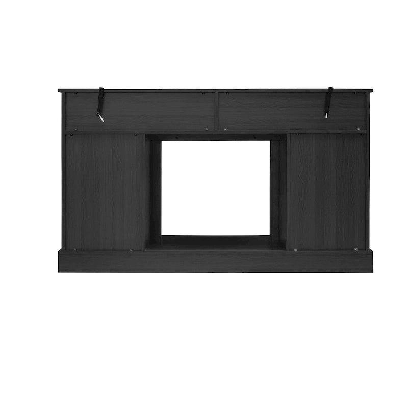Meuble TV avec cheminée électrique et portes coulissantes de style grange (58.03) pour téléviseurs jusqu'à 65 pouces