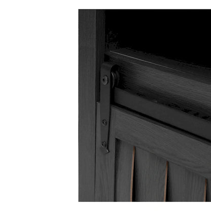 Meuble TV avec cheminée électrique et portes coulissantes de style grange (58.03) pour téléviseurs jusqu'à 65 pouces