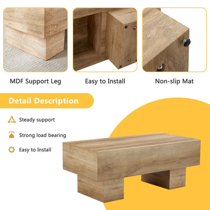 Table basse moderne et simple en MDF avec autocollant texturé
