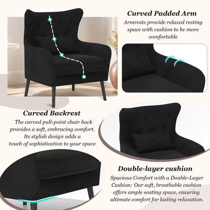 Ensemble canapé 2 pièces moderne en velours pour salon, recouvert de tissu