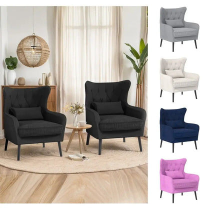 Ensemble canapé 2 pièces moderne en velours pour salon, recouvert de tissu