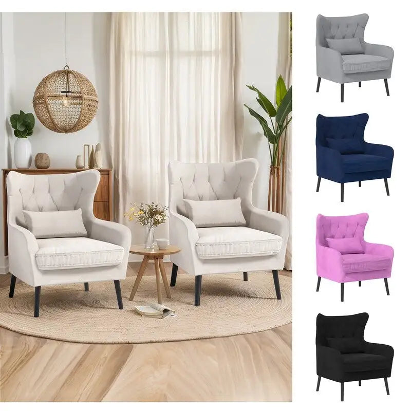 Ensemble canapé 2 pièces moderne en velours pour salon, recouvert de tissu