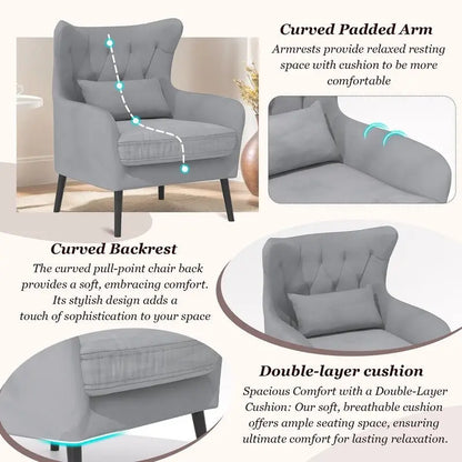 Ensemble canapé 2 pièces moderne en velours pour salon, recouvert de tissu