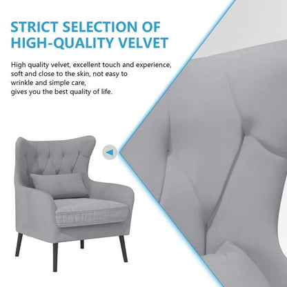 Ensemble canapé 2 pièces moderne en velours pour salon, recouvert de tissu