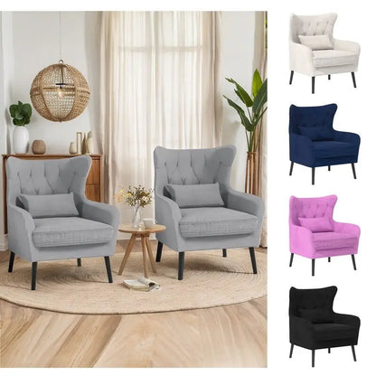 Ensemble canapé 2 pièces moderne en velours pour salon, recouvert de tissu