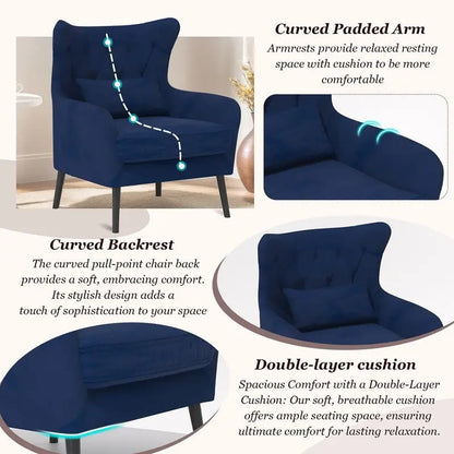 Ensemble canapé 2 pièces moderne en velours pour salon, recouvert de tissu